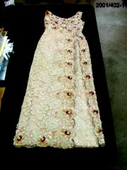 Evening Gown French corded lace over silk ensemble