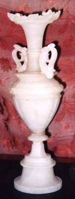 Alabaster Urn 1 of pair Alabaster solid Urn