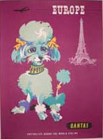 Poster Qantas Empire Airways advertising poster