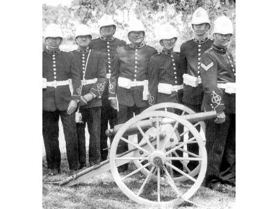 Cannon 2pdr Muzzle Loading. Fired on monthly open day.