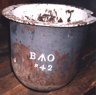 Storage bin, cast iron.