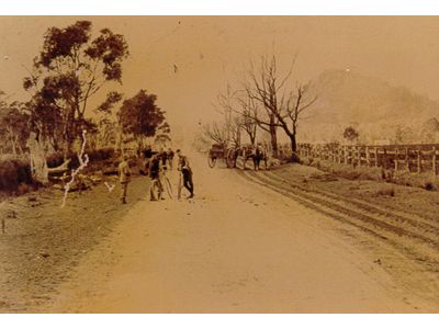 Photograph Cyclists on route to Hanging Rock
