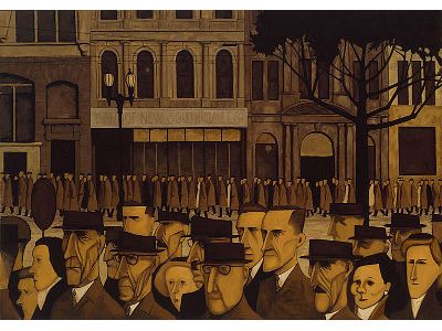 Oil on canvas Collins St., 5 p.m.
