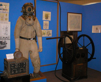 Diving suit Diving suit including helmet, weights & air supply