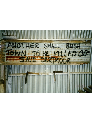 Political Graffiti Sign Save Dartmoor' Sign